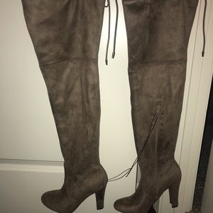 Taupe Over the Knee Boots
